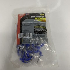 Ecm Industries Insulated Metal Cable Staples, Blue, .5-In., 50-Ct.