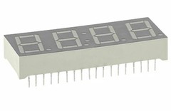 CA25-11CGKWA 4 Digit 7-Segment LED Display, CA Green 34 mcd RH DP 6.2mm