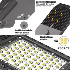 300W LED Shoebox Area Light Commercial Street Parking Lot Pole Lamp 5500K IP65