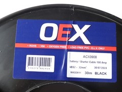 OEX 2 BS Battery Cable 190 AMP Copper Wire Various Lengths Crimp Connector