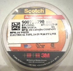 LOT OF 3 SCOTCH 3M PROFESSIONAL GRADE VINYL ELECTRICAL TAPE 35 WHITE CANADA MADE