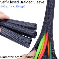 1/6M Expandable Sleeving Self Close Braided PET Insulate Cable Sock Tube Loom S
