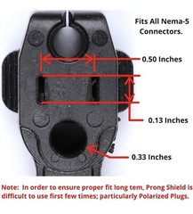 Prong Protector for 120-Volt Plugs Extension Cord Cover End 3-Prong Heater Block