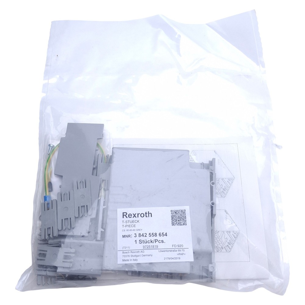 Rexroth 3842558654 Modular Cable Duct, T-Piece, 80x80x80mm Dimensions, Grey