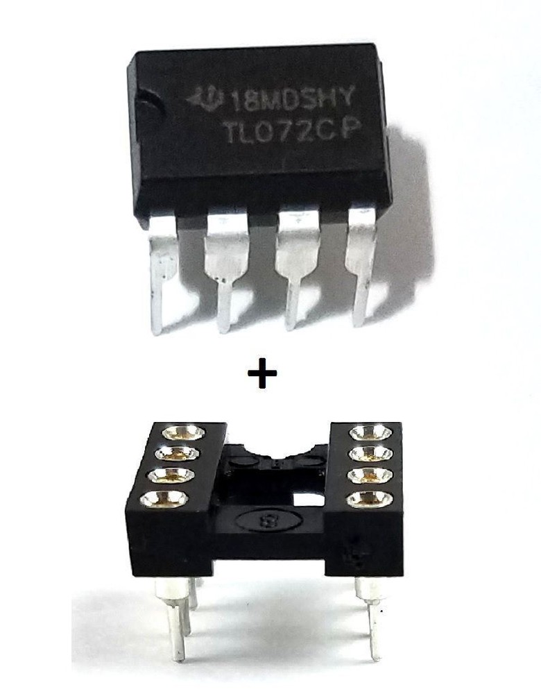 2PCS TL072CP + Sockets Low Noise JFET Dual Op-Amp DIP-8 IC