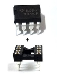 2PCS TL072CP + Sockets Low Noise JFET Dual Op-Amp DIP-8 IC