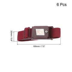 6Pcs Anti Static Wrist Strap ESD Bracelet Adjustable Cordless Spare Maroon Red
