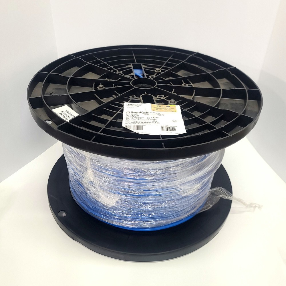50 Feet General Cable Cat6A Plenum BLUE 23/4 GenSPEED Mosaic Twisted Pair 10 MTP