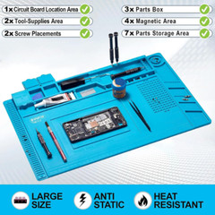 ESD ANTI STATIC MAT MAGNETIC FOR ELECTRICAL REPAIR SOLDER OPENING TOOL KIT PAD