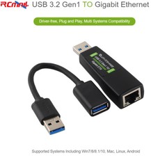 USB 3.2 Gen1 to Gigabit RJ45 Ethernet Converter for Windows Mac Linux Android