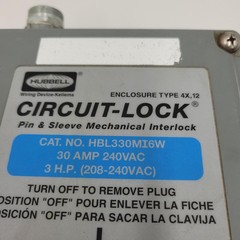 HUBBELL HBL330MI6W CIRCUIT LOCK