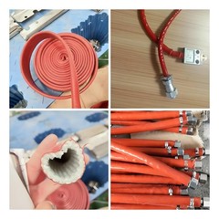Silicone / Fibreglass Fire Sleeving Protective Heat Shield Sleeve 4mm to 100mm