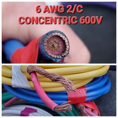 6 AWG 2/C Copper Service Entrance Wire 17 Ft Concentric 600V Wet/Dry Southwire