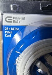 New Cat 5e cable Patch Cord 25ft- Commercial Electric-4 Pack