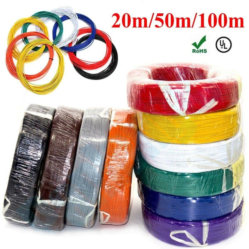 20M 50M 100M Flexible Stranded UL 1007 RoHS 16/18/20/22/24/26/28 AWG Wire Cable