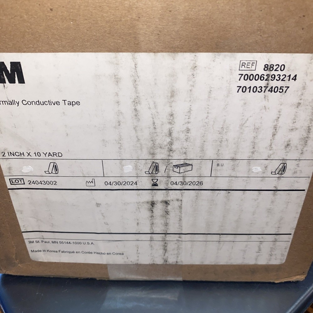 3M 8820 Thermally Conductive Tape 2″ x 10 Yds NEW One roll