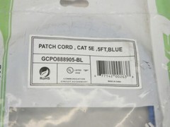 *Lot of 5* Cablesys GCPO888905-BL Patch Cord, CAT 5e, 5FT, Blue – NEW Surplus!