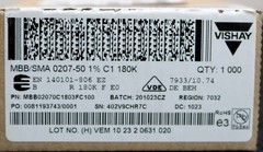 VISHAY 1000x Metal Film Resistors 180kΩ WMF14304 180000 Ohm Tolerance 1%