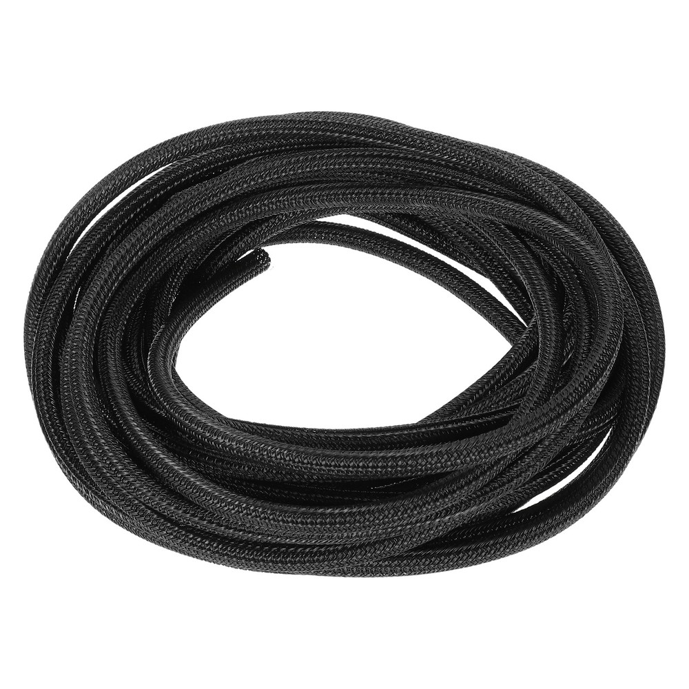 3/16″ 25Ft Self Wrapping Braided Sleeve UL94-V2 Fireproof PET Sleeving, Black