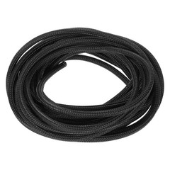 3/16″ 25Ft Self Wrapping Braided Sleeve UL94-V2 Fireproof PET Sleeving, Black