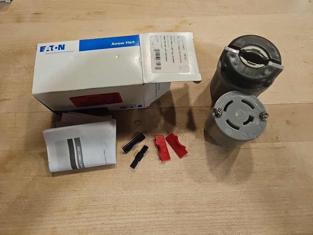 NEW Eaton Arrow Hart 7413C Locking Connector 20A 120/208V 3 Phase 4 Pole 4 Wire