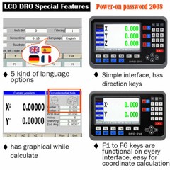 LCD DRO Kit +Linear Scales 2 Axis 3 Axis Digital Readout Display for Mill Lathe
