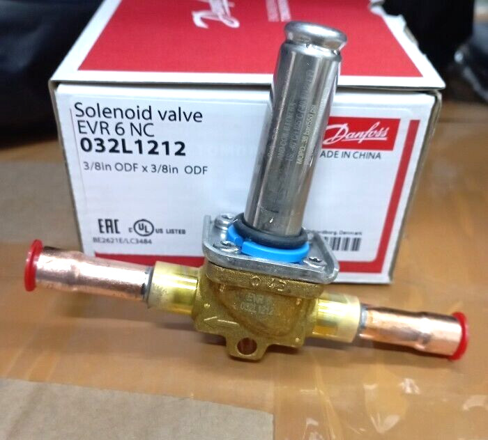 5PCS LOT- Danfoss 032L1212 Solenoid Valve EVR 6 NC 3/8in, ODFx3/8in- Brand New