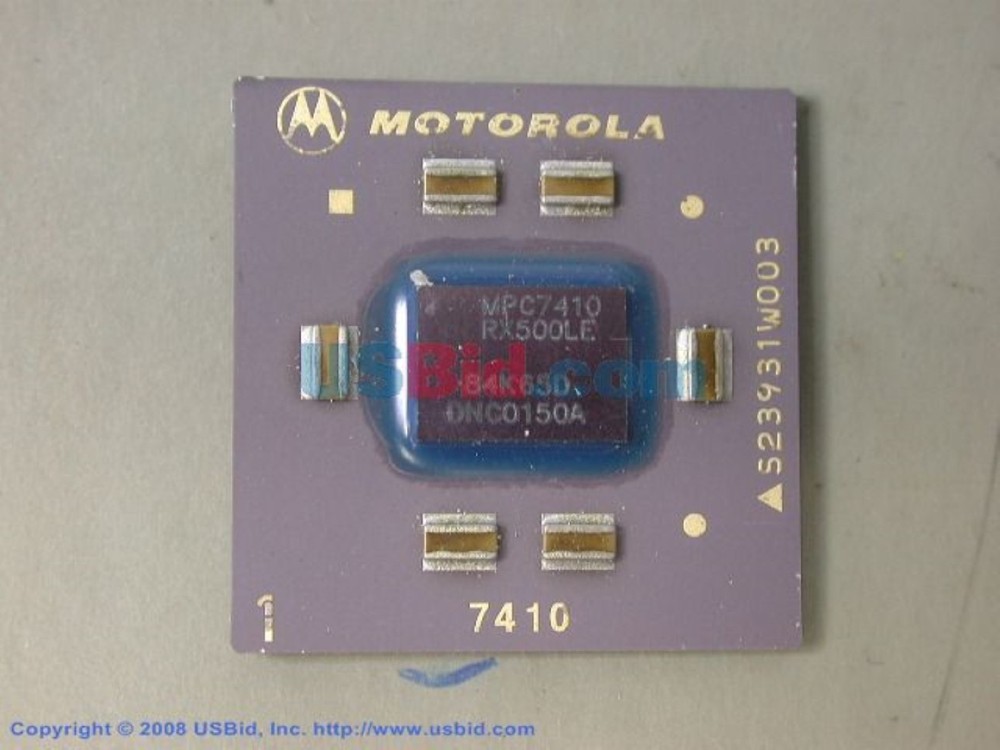 MOTOROLA MPC7410RX500LE BGA REV 1.4 1.8+/-.05V 105C RH