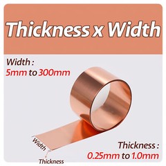 5mm-300mm Width 99.9% Copper Sheet Roll Metal Foil Plate 0.25mm-1.0mm Thick