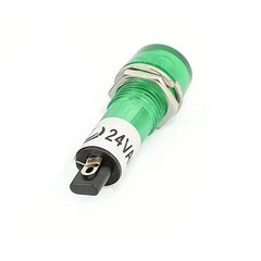 10Pcs AC/DC 24V Green LED Signal Lamp 2 Terminals Threaded Indicator Light