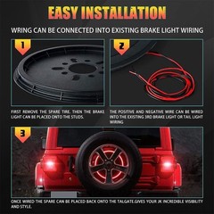 Spare Tire Brake Light 3rd Third Brake Light LED Rear Wheel Light for Wrangler 2