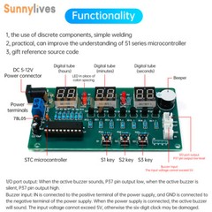 6-bit LED Digital Electronic Clock DIY Kit 51 Microcontroller Circuit Board Kit