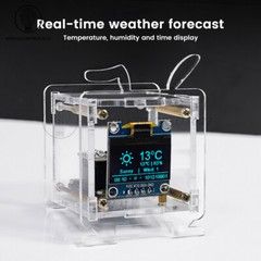 DIY ESP8266 Mini Weather Forecast Electronic Clock Kit 0.96″ OLED Display+Shell