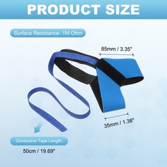 4 Pcs ESD Heel Strap, Anti Static Heel Strap 50cm Conductive Tape, Blue Black