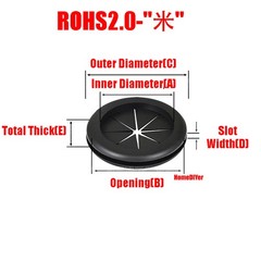 RoHS 2.0 Black Rubber Grommets Cable Wiring Grommet Cable Protect Plugs 16-130mm