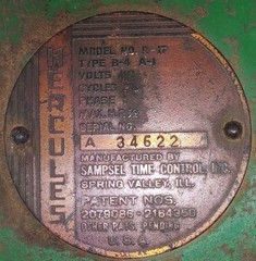 1940 Hercules Sampsell Power Control Box Timer