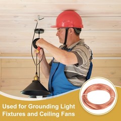 18 Gauge 100 ft Bare Copper Ground Wire for Light Fixtures