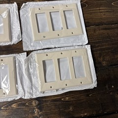 (6) Leviton 80411-T, Light Almond, (3) Decora/GFCI, 3-Gang, Standard Wallplate