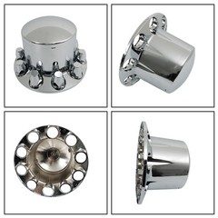 33mm Nut Covers Plastic Chrome Rear Wheel Axle Hub Cover Kit Semi ABS Set of 4