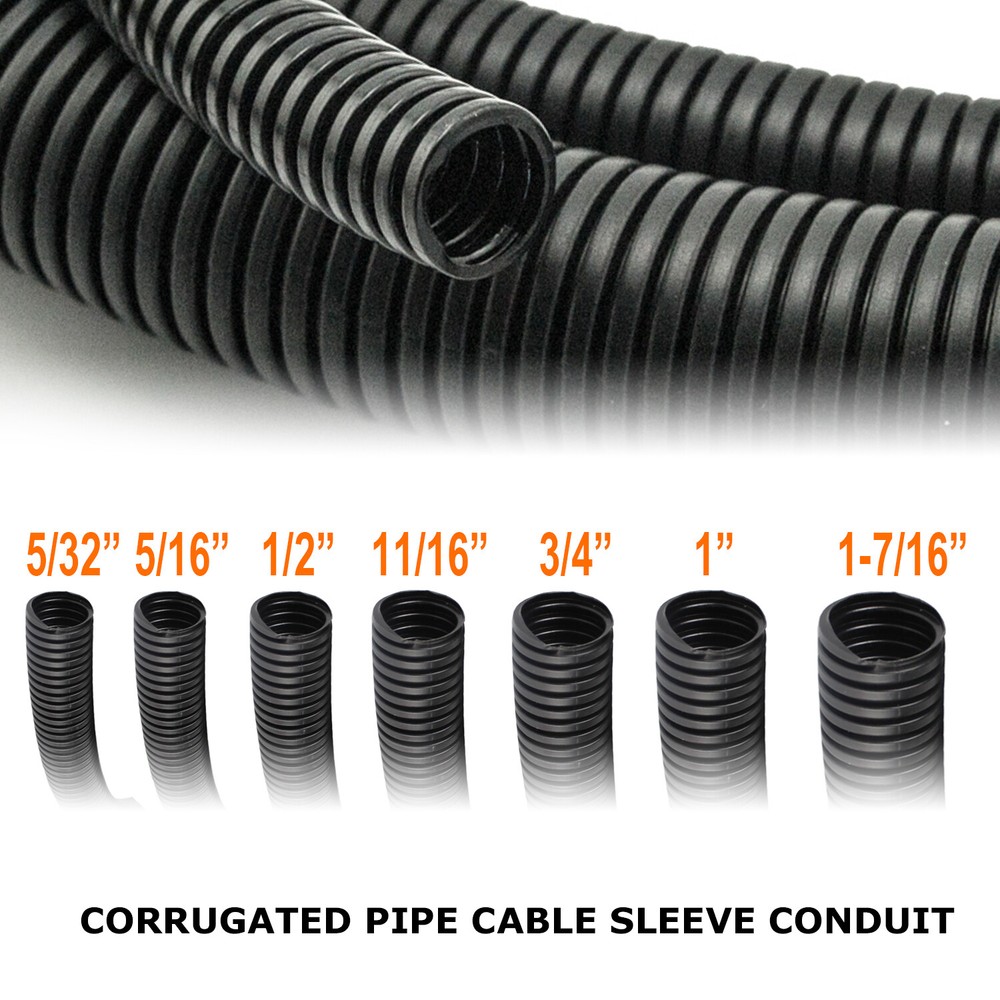 Split Wire Loom Conduit Tube For Automotive/Home Wire Protector Harness Wrap Lot