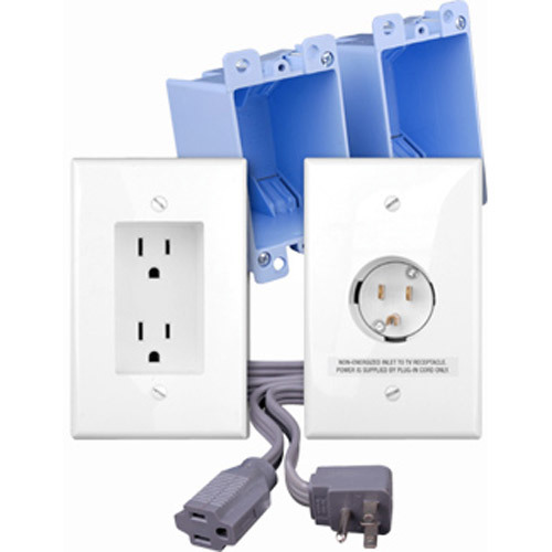 Rapid Link Power Recessed Power Outlet Kit White