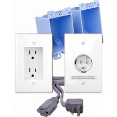 Rapid Link Power Recessed Power Outlet Kit White