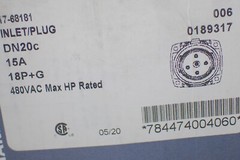 MELTRIC DN20C #17-68181 HD Inlet/Plug Multi-Pin , 15a, 480VAC Max, 18Pole+Ground