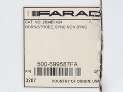 Faraday 2834B1424 500-699587FA Red Wall-Mount Fire Alarm Horn Strobe – NEW Su…