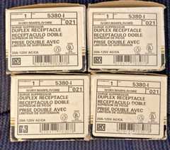 FOUR LEVITON 5380-I Surge Suppression Receptacles – IVORY – All New in Box