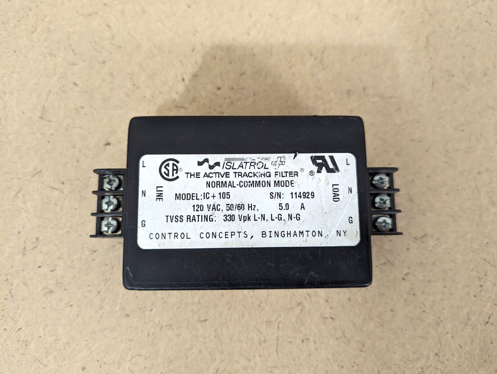 CONTROL CONCEPTS IC+105 Islatrol Active Tracking Power Line Filter 120VAC 5A