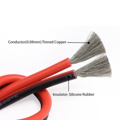 8AWG-28AWG 2 Pins Cable Flexible Silicone Wire Black Red Led Flat Electric Wire