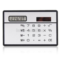 8-Digits Ultra Thin Mini Slim Credit Card Solar Power Pocket Calculator Travel