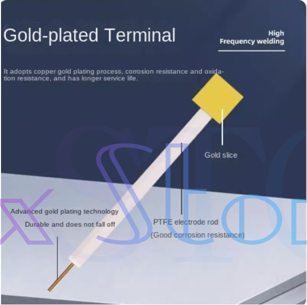 Electrochemical electrode 10*10*0.1mm gold sheet electrode PTFE jacket, purity
