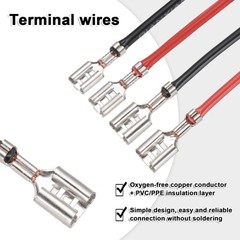 40Pcs Female Spade Crimp Terminal 2.8mm and 4.8mm 20cm Wires